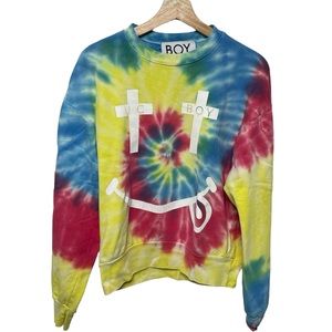 Tie Dye Smiley Crew Neck Sweater by Boy London